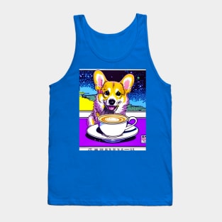 Corgi And Coffee Tank Top